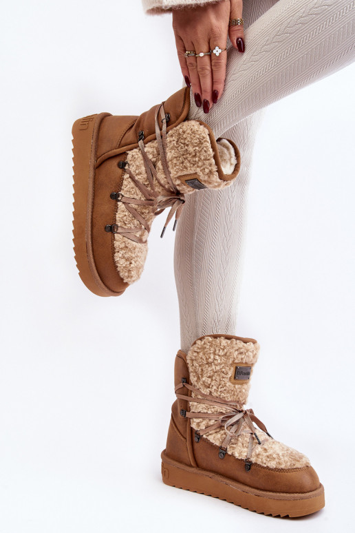 INodoodporne nööpidega lumesaapad platvormiga Vegan D.Franklin DFSH370004 pruunid värvi