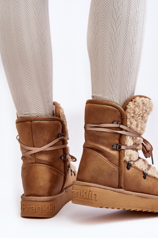 INodoodporne nööpidega lumesaapad platvormiga Vegan D.Franklin DFSH370004 pruunid värvi