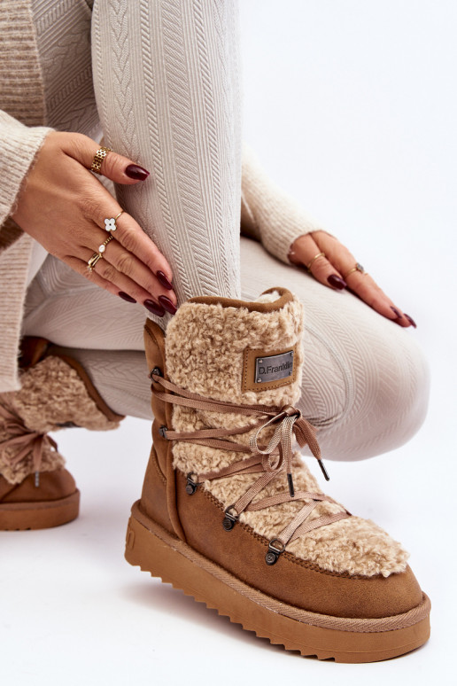 INodoodporne nööpidega lumesaapad platvormiga Vegan D.Franklin DFSH370004 pruunid värvi