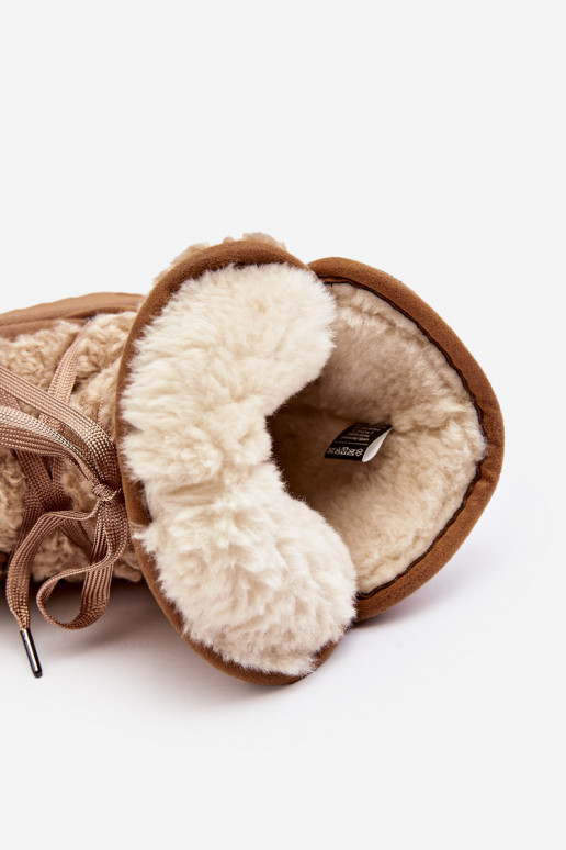 INodoodporne nööpidega lumesaapad platvormiga Vegan D.Franklin DFSH370004 pruunid värvi