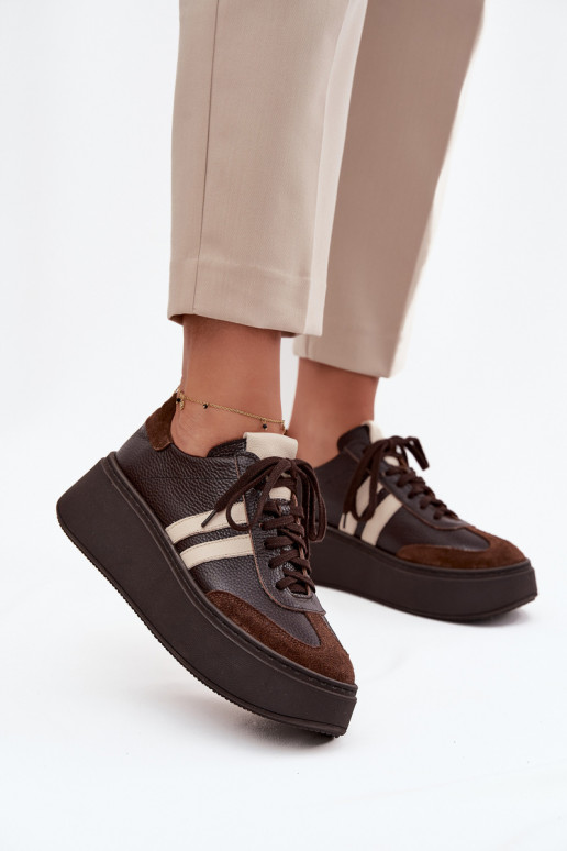 Pealhk Sneakers tüüpi jalanõud Pealiste omad platvormiga Zazoo 3775 Czekoladosissee