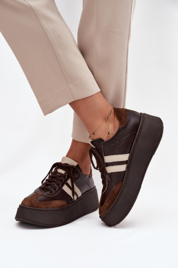 Pealhk Sneakers tüüpi jalanõud Pealiste omad platvormiga Zazoo 3775 Czekoladosissee 2