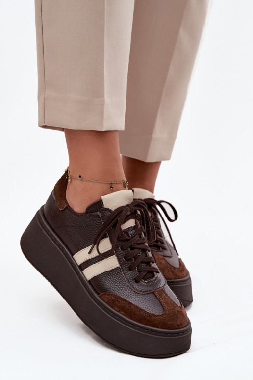 Pealhk Sneakers tüüpi jalanõud Pealiste omad platvormiga Zazoo 3775 Czekoladosissee