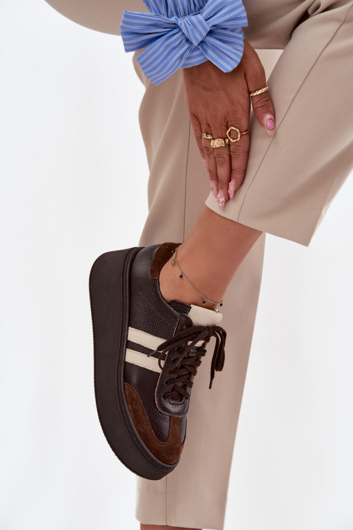 Pealhk Sneakers tüüpi jalanõud Pealiste omad platvormiga Zazoo 3775 Czekoladosissee