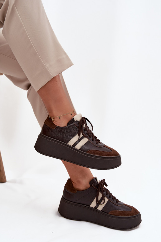 Pealhk Sneakers tüüpi jalanõud Pealiste omad platvormiga Zazoo 3775 Czekoladosissee