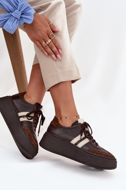 Pealhk Sneakers tüüpi jalanõud Pealiste omad platvormiga Zazoo 3775 Czekoladosissee