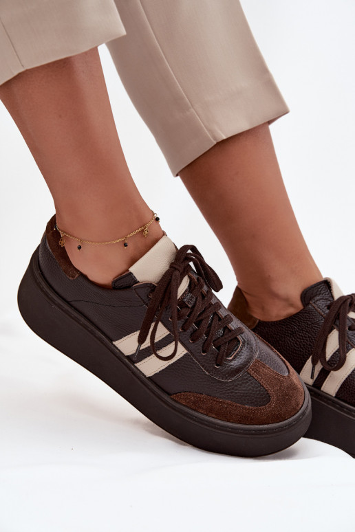 Pealhk Sneakers tüüpi jalanõud Pealiste omad platvormiga Zazoo 3775 Czekoladosissee