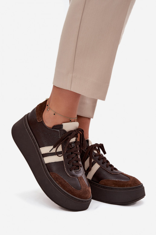 Pealhk Sneakers tüüpi jalanõud Pealiste omad platvormiga Zazoo 3775 Czekoladosissee