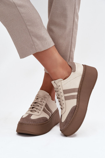 Pealhk Sneakers tüüpi jalanõud Pealiste omad platvormiga Zazoo 3775 beeži värvi