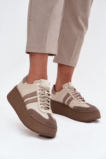 Pealhk Sneakers tüüpi jalanõud Pealiste omad platvormiga Zazoo 3775 beeži värvi 2