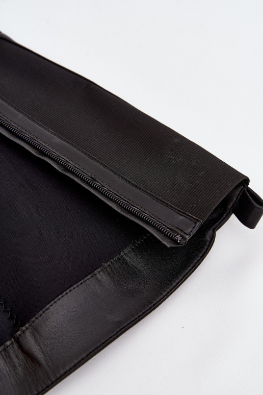 Naisten põlvini ulatuvad saapad kreenidega, ökonnahast, musta värvi Thalina