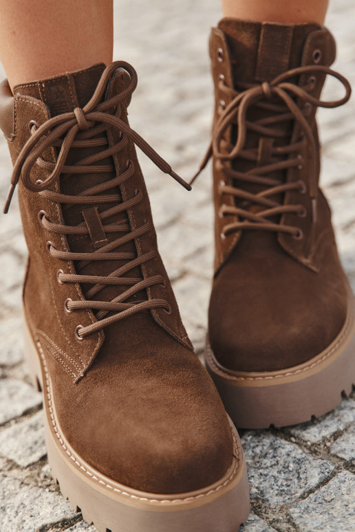 Zomšinised naiste saapad paeltega Big Star SS274792 pruunid