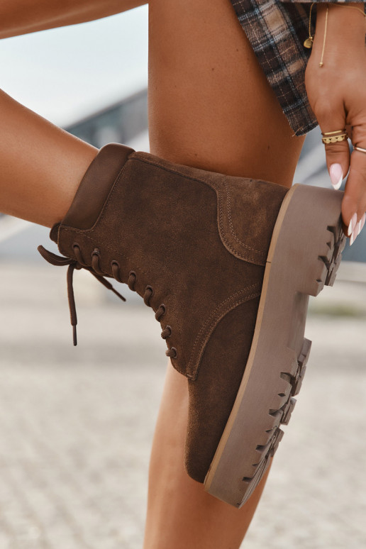 Zomšinised naiste saapad paeltega Big Star SS274792 pruunid