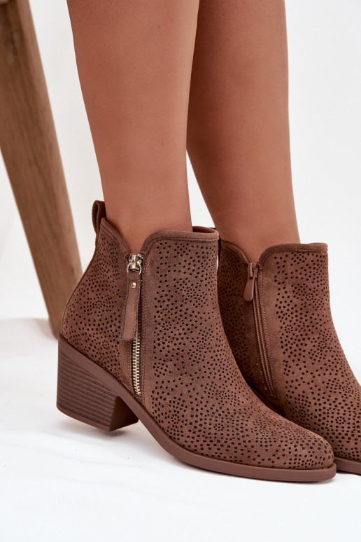 kauboistiilis saapad Pealiste omad kõrge jämeda kontsaga S.Barski HY52-538 pruunid värvi