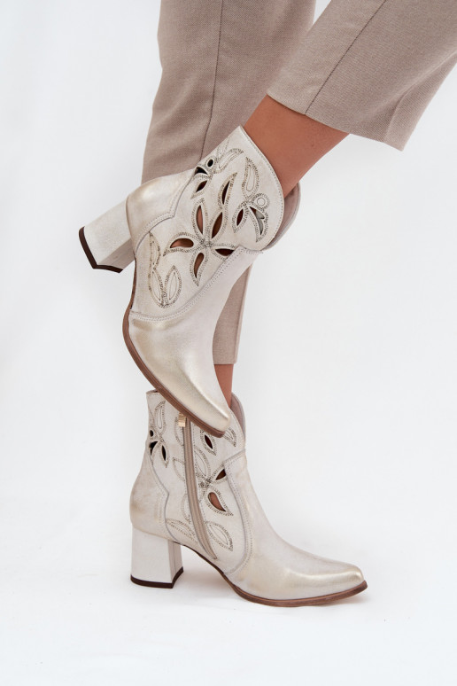 Pealhk Ažuurne Pealiste poolsaapad Zazoo 3647 Kuldset värvi Przecierany