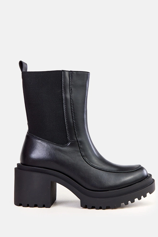 Mustad saapad kontsaga elastse...