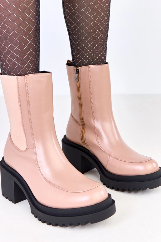 Liivakarva saapad kontsaga elastse...