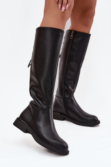 voodriga naiste pika säärega saapadPealturalnej Skóry laiade nööridega Vinceza 66822 msuud