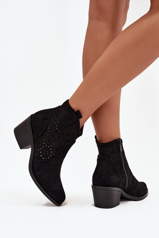 Pealiste poolsaapad Ažuurne kõrge jämeda kontsaga S.Barski HY52-529 msuud