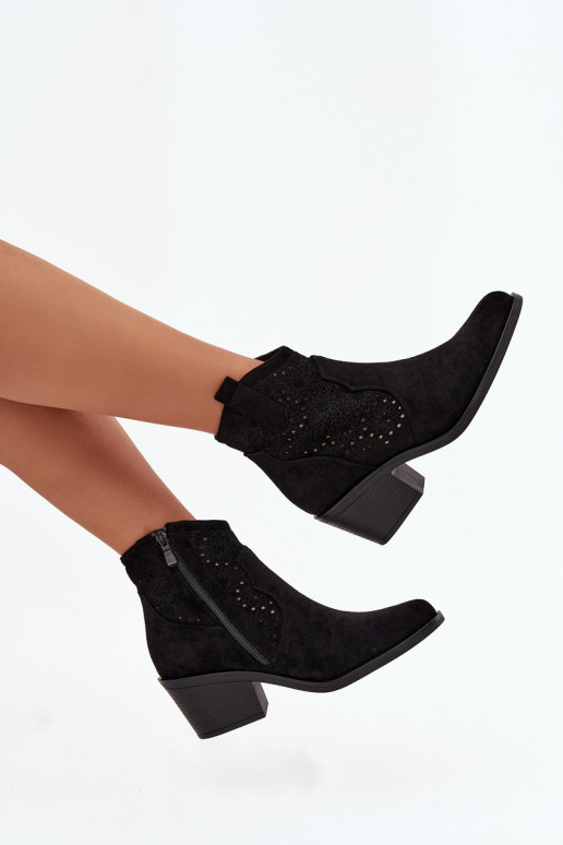 Pealiste poolsaapad Ažuurne kõrge jämeda kontsaga S.Barski HY52-529 msuud