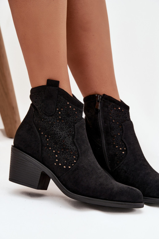 Pealiste poolsaapad Ažuurne kõrge jämeda kontsaga S.Barski HY52-529 msuud