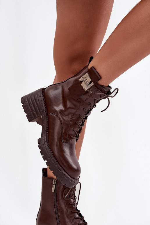 Pealhk saapad Pealiste omad Klockis Koos Ornate Detalem Artiker 57C0213 pruunid värvi