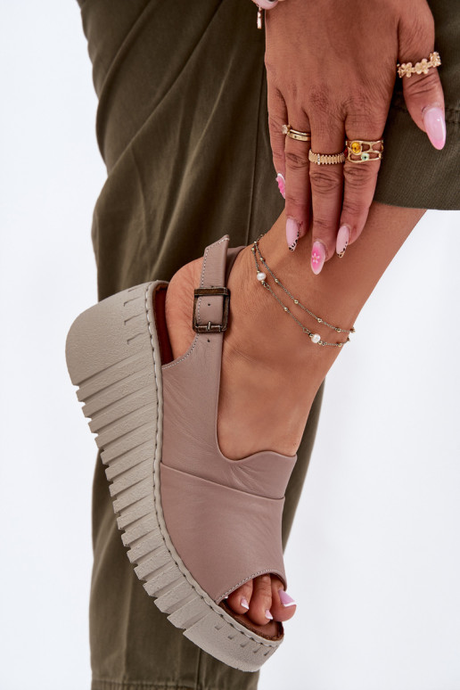 PealistesandaalidPealturalnej Skóry Kiilu peal Artiker 54C0788 beeži värvi