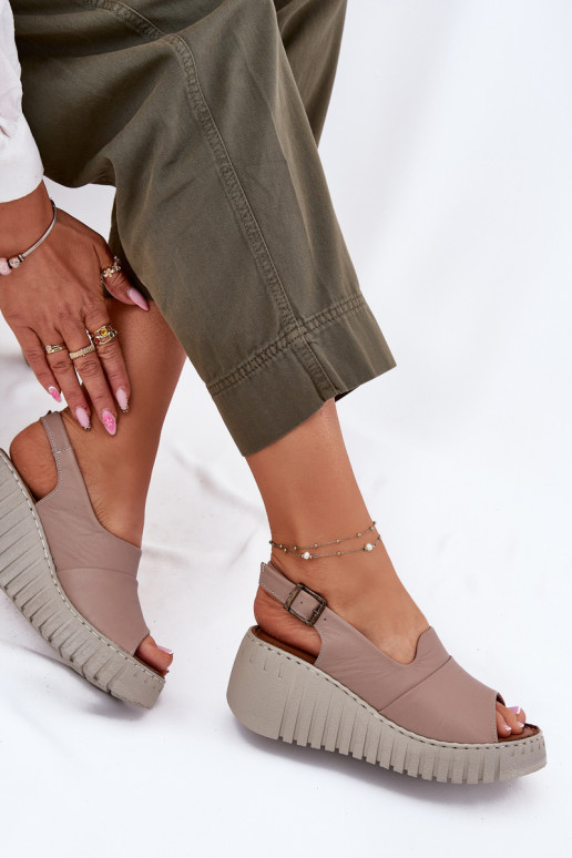 PealistesandaalidPealturalnej Skóry Kiilu peal Artiker 54C0788 beeži värvi