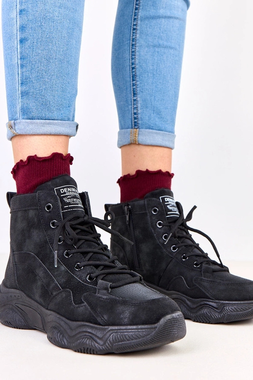 Mustad tööjalatsid kunstsuede ja...