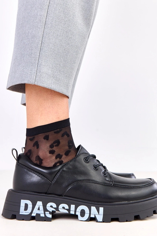 Mustad naiste poolsaapad mustriga Klowis