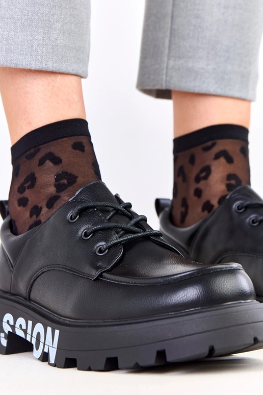 Mustad naiste poolsaapad mustriga Klowis