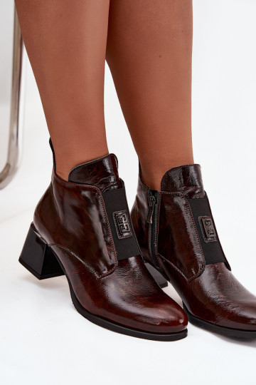 Pealhk Laque Pealiste poolsaapad Klockis Koos Ornate Detalem voodriga Zazoo 60560 tumepruuni värvi