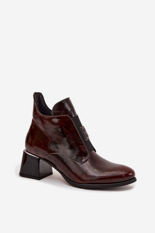 Pealhk Laque Pealiste poolsaapad Klockis Koos Ornate Detalem voodriga Zazoo 60560 tumepruuni värvi