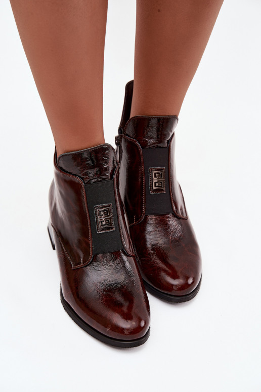 Pealhk Laque Pealiste poolsaapad Klockis Koos Ornate Detalem voodriga Zazoo 60560 tumepruuni värvi