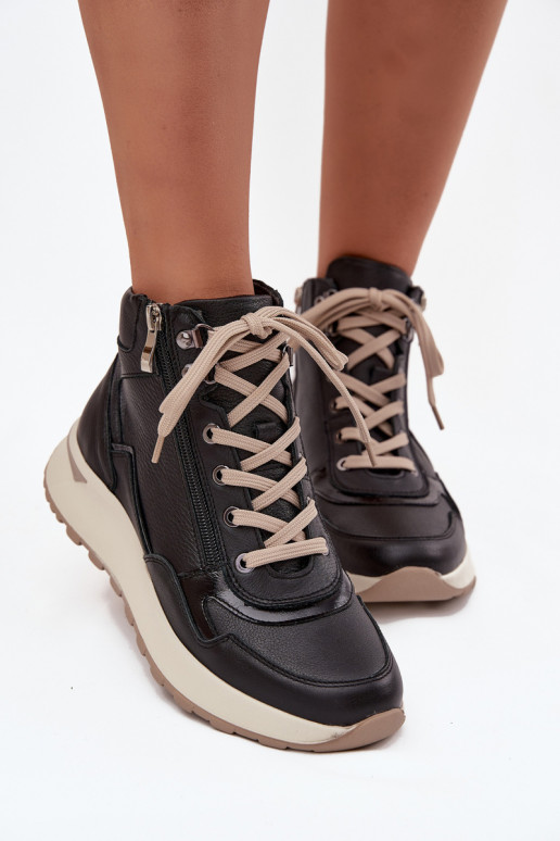 Pealiste poolsaapad Sportliku stiiliga Pealiste omad platvormigaPealturalnej Skóry Zazoo Z1239 msuud