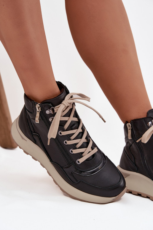 Pealiste poolsaapad Sportliku stiiliga Pealiste omad platvormigaPealturalnej Skóry Zazoo Z1239 msuud