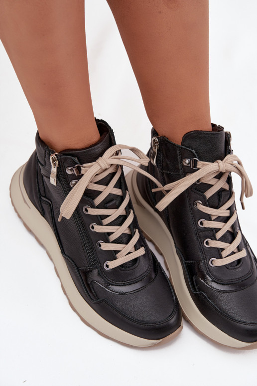 Pealiste poolsaapad Sportliku stiiliga Pealiste omad platvormigaPealturalnej Skóry Zazoo Z1239 msuud