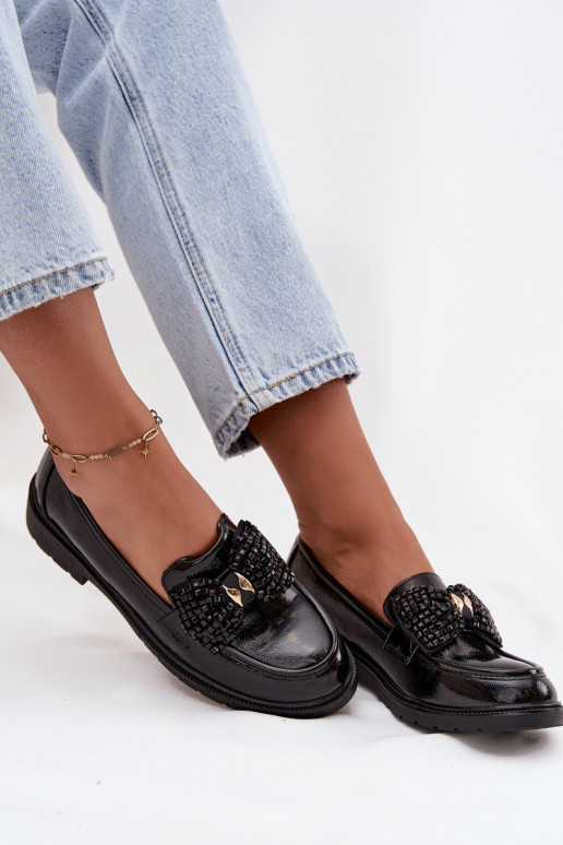 Lakitud mokassiinid Pealiste omad lipsukesega S.Barski HY52-319A msuud