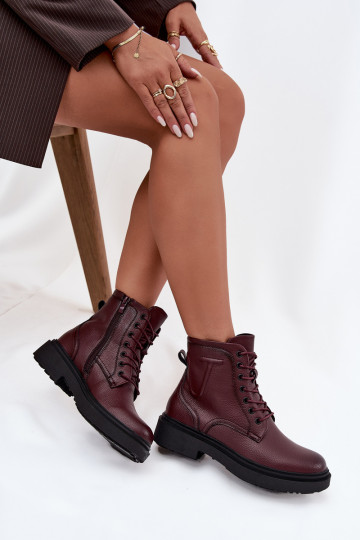 voodriga Pealiste poolsaapadPealturalnej Skóry Sergio Leone BT25248-S bordoo-värvi