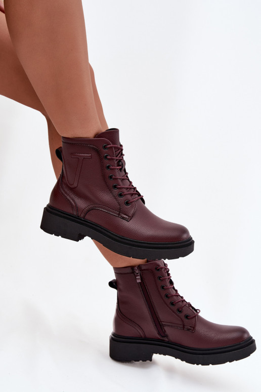 voodriga Pealiste poolsaapadPealturalnej Skóry Sergio Leone BT25248-S bordoo-värvi