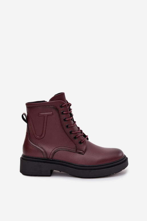 voodriga Pealiste poolsaapadPealturalnej Skóry Sergio Leone BT25248-S bordoo-värvi