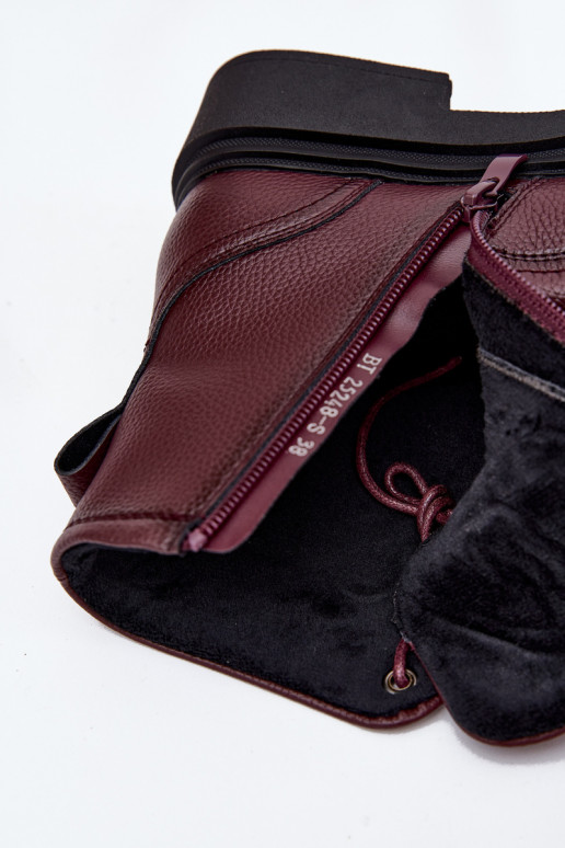 voodriga Pealiste poolsaapadPealturalnej Skóry Sergio Leone BT25248-S bordoo-värvi