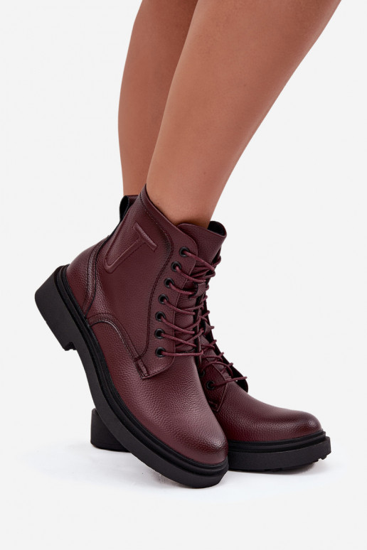 voodriga Pealiste poolsaapadPealturalnej Skóry Sergio Leone BT25248-S bordoo-värvi