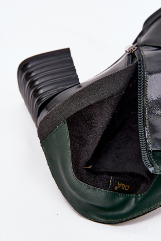 Laque Pealiste poolsaapadPealturalnej Skóry kõrge jämeda kontsaga D&ACR52-696 khakivärvi