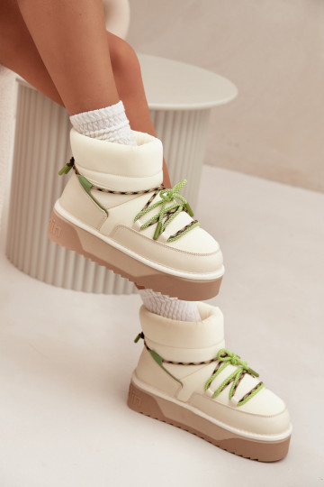 nööpidega lumesaapad platvormiga D.Franklin DFSH371015 Elevandiluu värvi