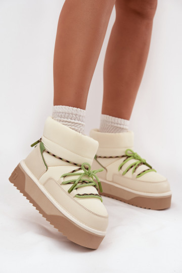 nööpidega lumesaapad platvormiga D.Franklin DFSH371015 Elevandiluu värvi 2