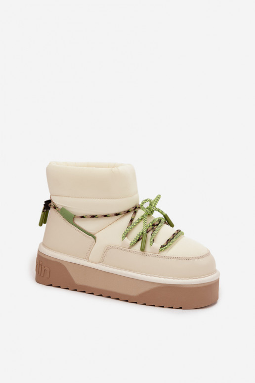 nööpidega lumesaapad platvormiga D.Franklin DFSH371015 Elevandiluu värvi