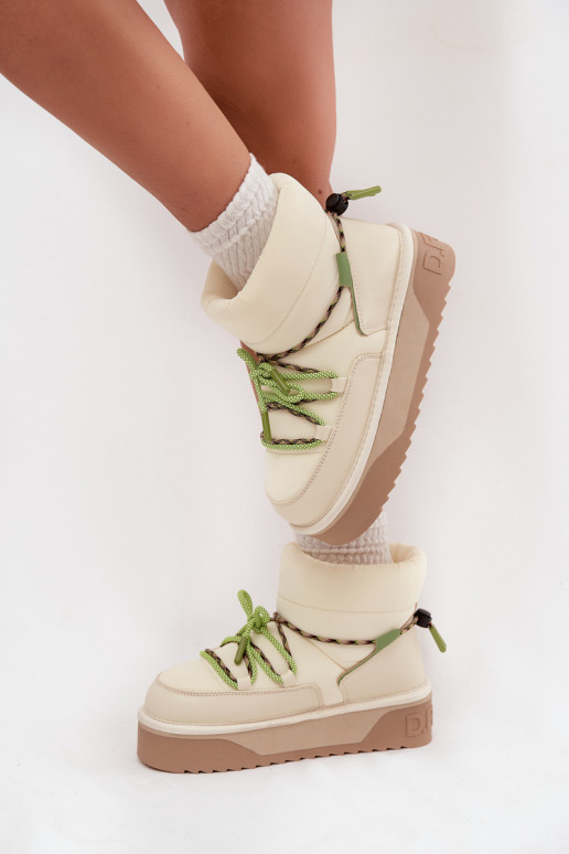 nööpidega lumesaapad platvormiga D.Franklin DFSH371015 Elevandiluu värvi