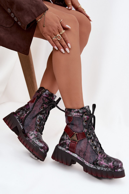 Pealhk saapad Pealiste omad Sellel onciejka 07072-23 bordoo-värvi