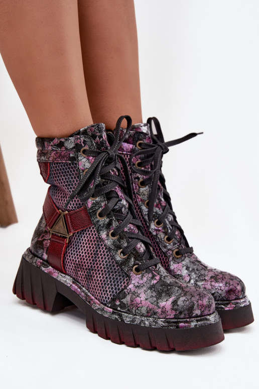 Pealhk saapad Pealiste omad Sellel onciejka 07072-23 bordoo-värvi